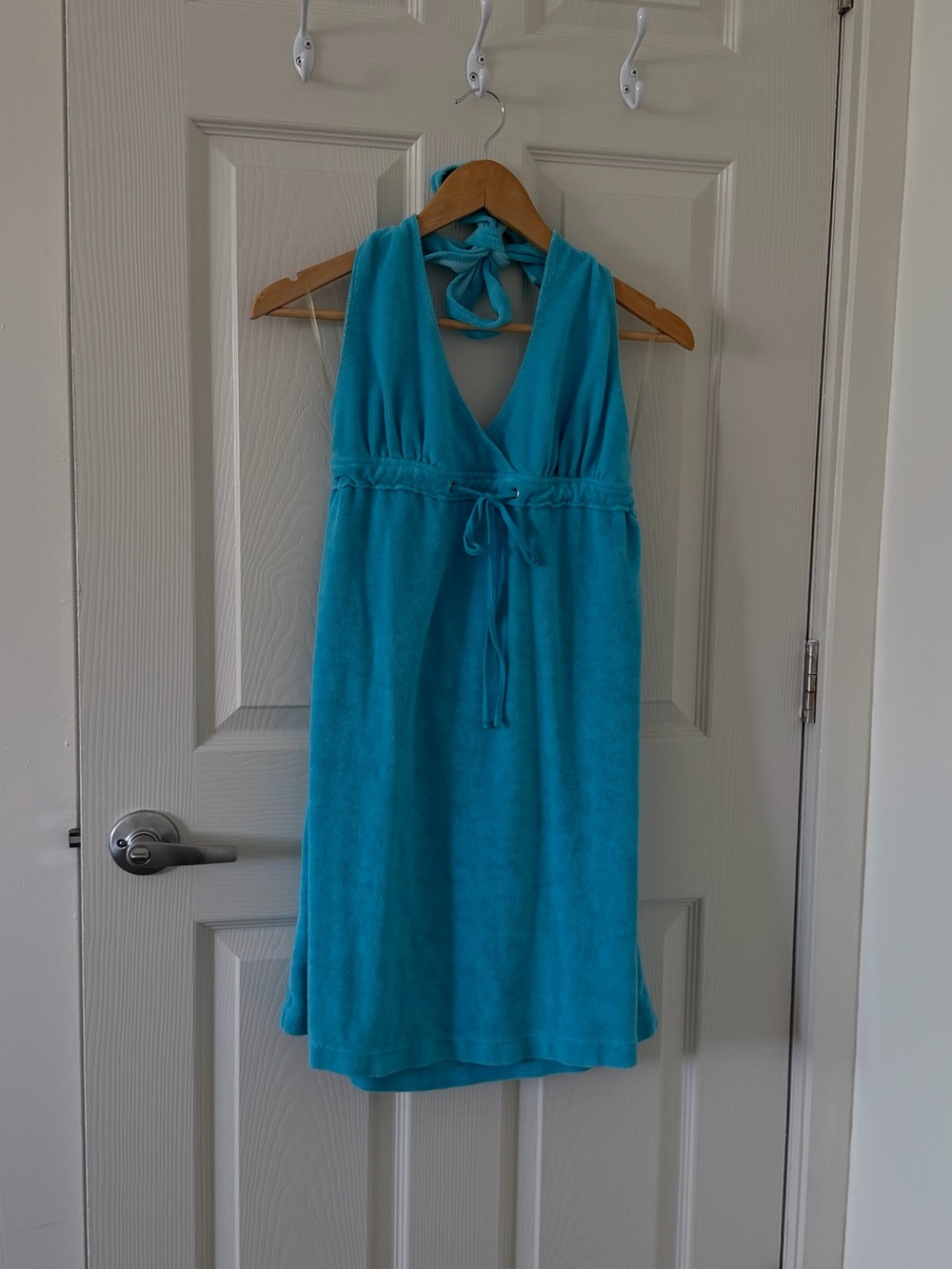Vintage Turquoise Halter Tie Swim Coverup